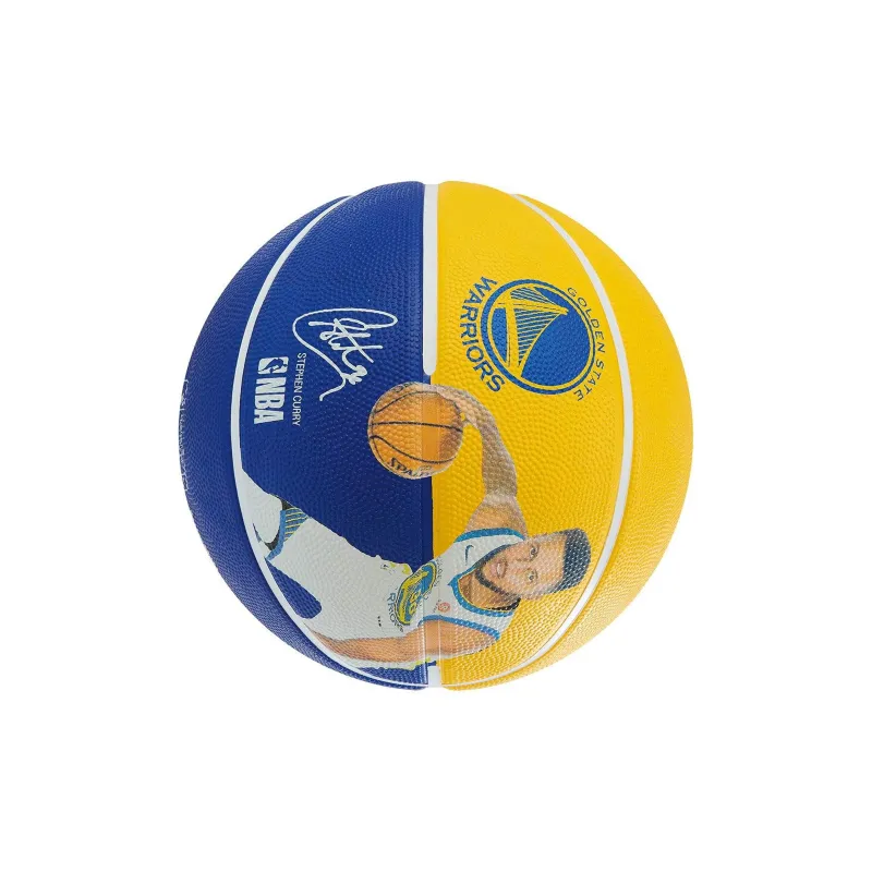 SPALDING Rubber Basketball Blue Yellow Curry Size 7 Ball Training-4