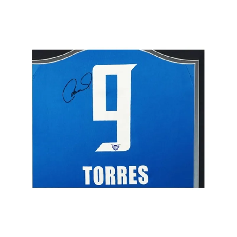 Three For Bird Nest Sandstone FC Fernando Torres Signed Soccer Apparel Jersey Includes SA Certificate Framed Collection-2