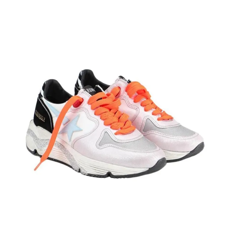 Golden Goose Running Sole Low Top Casual Shoes Women's White Blue-2