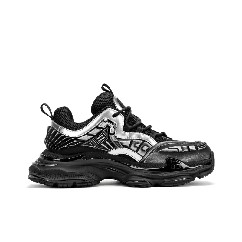 BOIGEMES Chunky Sneakers Men Low Top Black-2