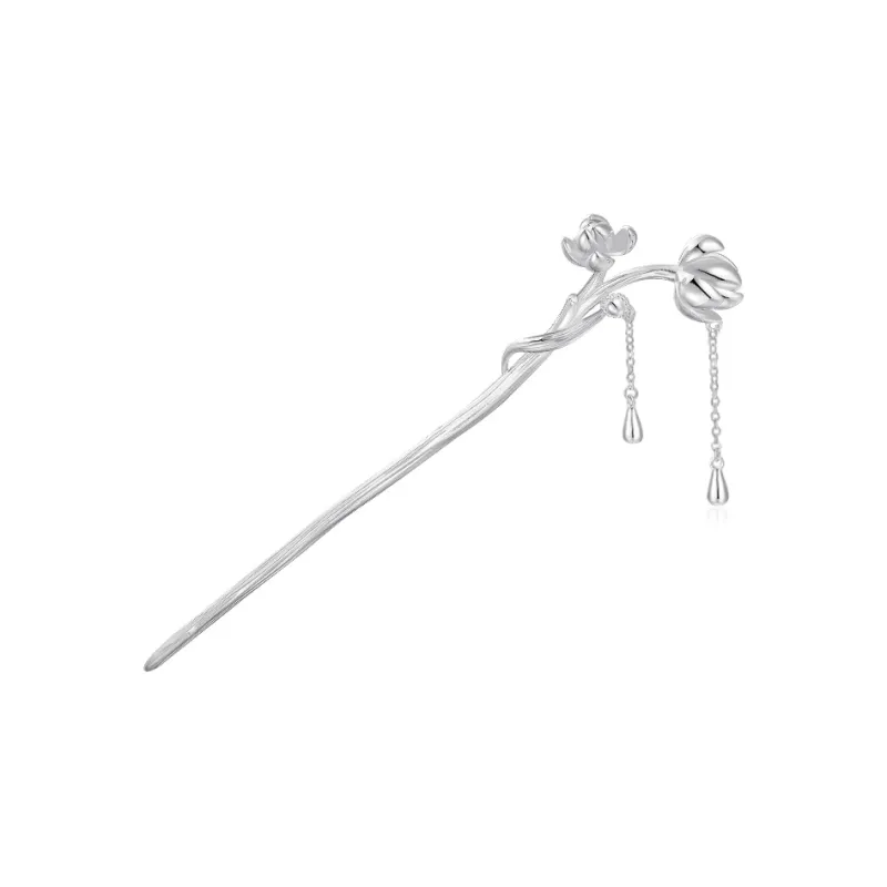 KADER 925 Sterling Silver Hairpins Women's Silver White Box-0