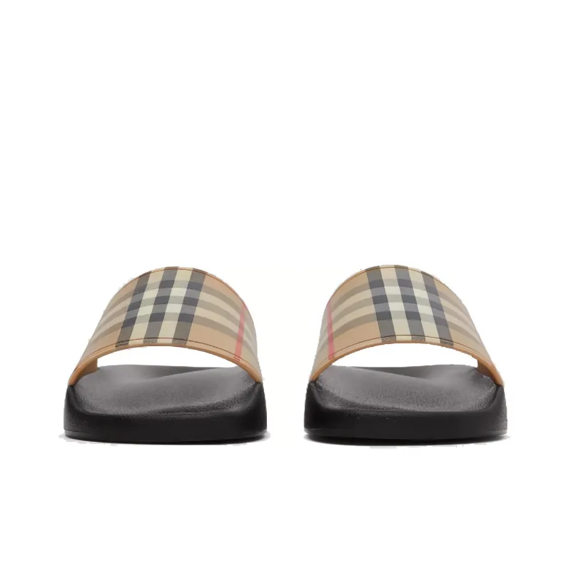 Burberry Check Print Slides Archive Beige Women's-2