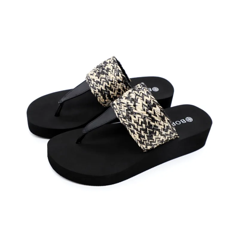 BOREE EVA Slip Resistant Flip Flops Women's Black-2