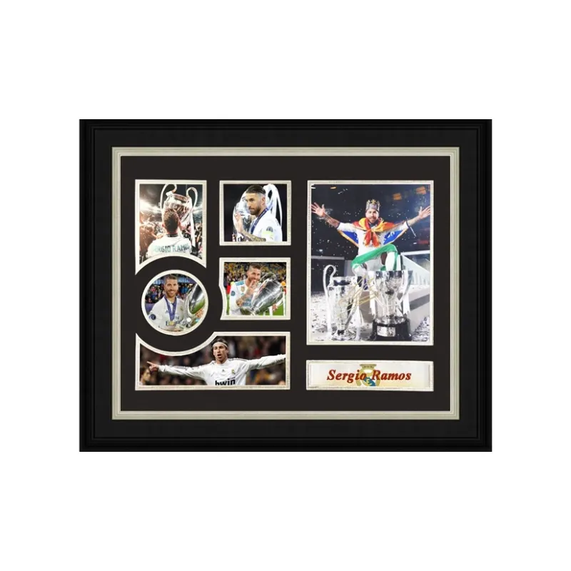 Three For 16-17 Real Madrid Team Ramos Signed Photo Piece Included SA Certificate Champions Trophy-1