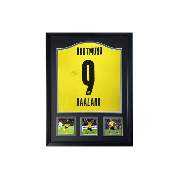 Three For 20-21 Borussia Dortmund Team Erling Haaland Signed Soccer Apparel Jersey With SA Certificate-1