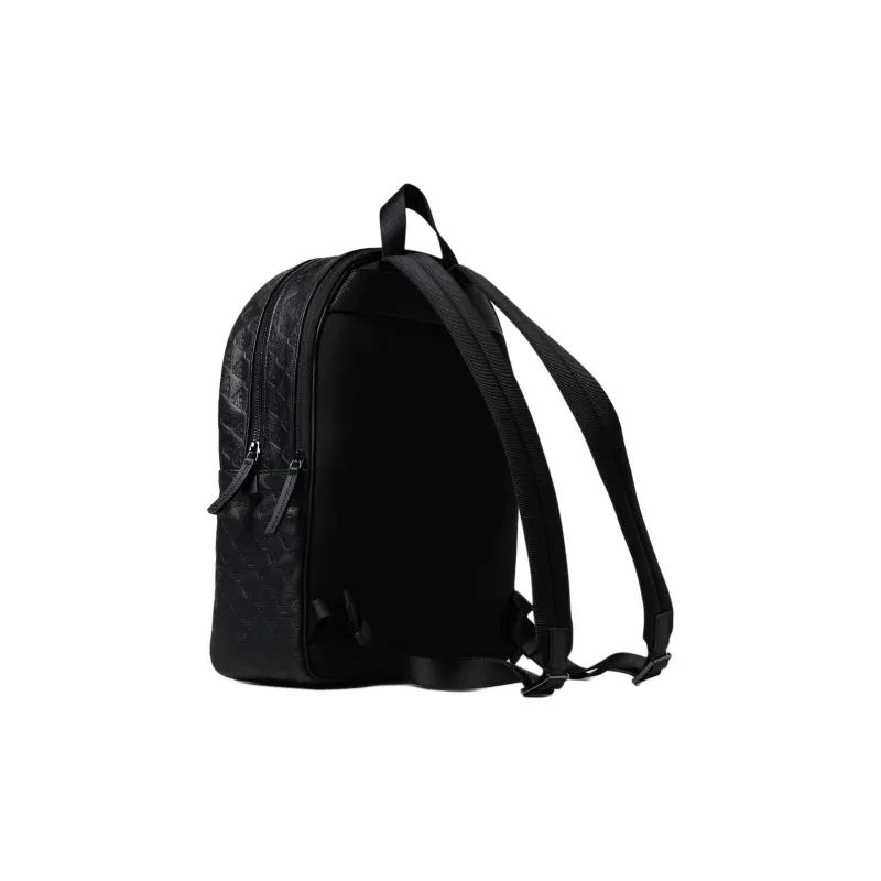 EMPORIO ARMANI All Over Debossed Logo Zipped Backpack-1