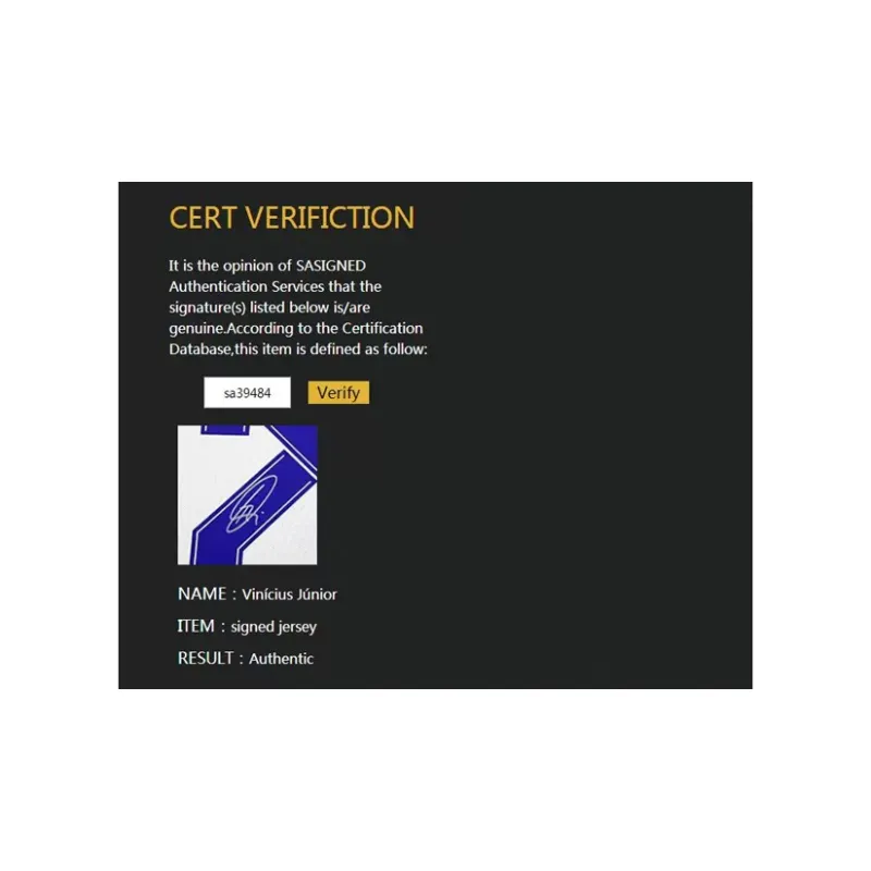 Three For 21-22 Real Madrid Vinicius Or Vinicius Junior Signed Soccer Apparel Jersey With SA Certificate-4