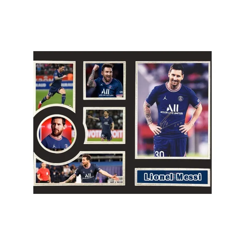 Three For Paris Saint-Germain Leo Messi Signed Photo Framed With SA Certificate PSG-2