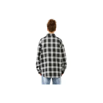 SIMPLE RIMLESS/SRME Shirt Unisex Black White Plaid