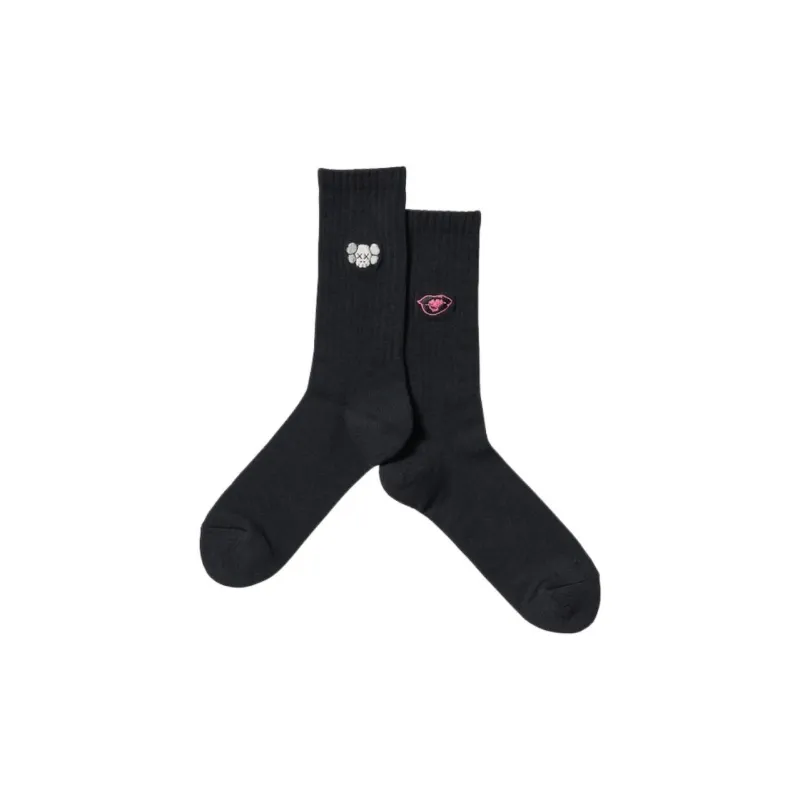 UNIQLO KAWS X WARHOL Collaboration Mid Calf Socks Unisex 1 Pack Black-0