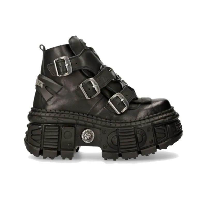 NEW ROCK High-Top Casual Shoes Unisex Black-1