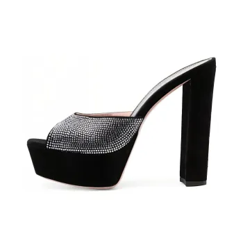 Gedebe Genuine Leather Sole Slide Slippers Women's Black
