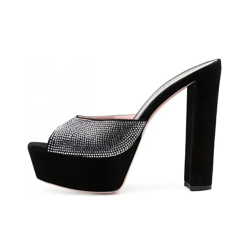 Gedebe Genuine Leather Sole Slide Slippers Women's Black-0