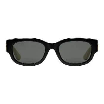 GUCCI Acetate Oval Sunglasses Women's Black