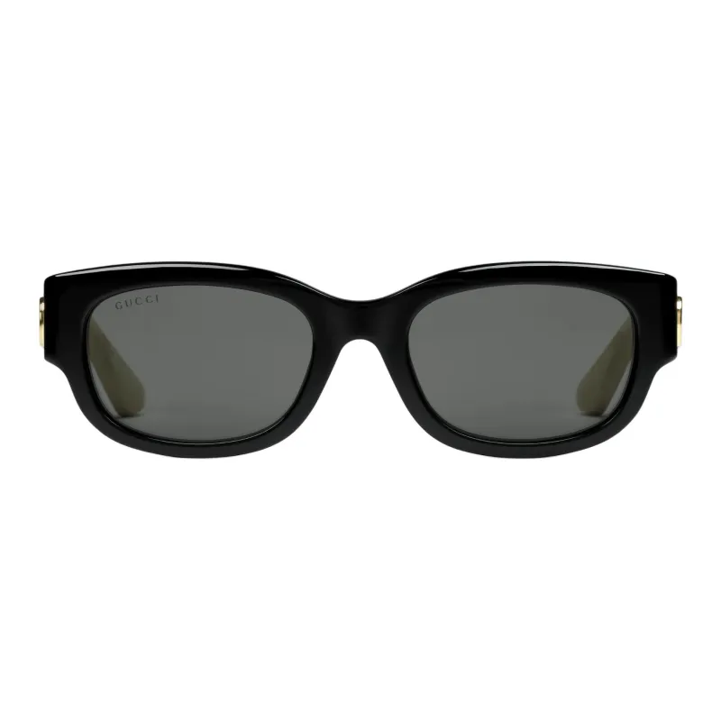 GUCCI Acetate Oval Sunglasses Women's Black-0
