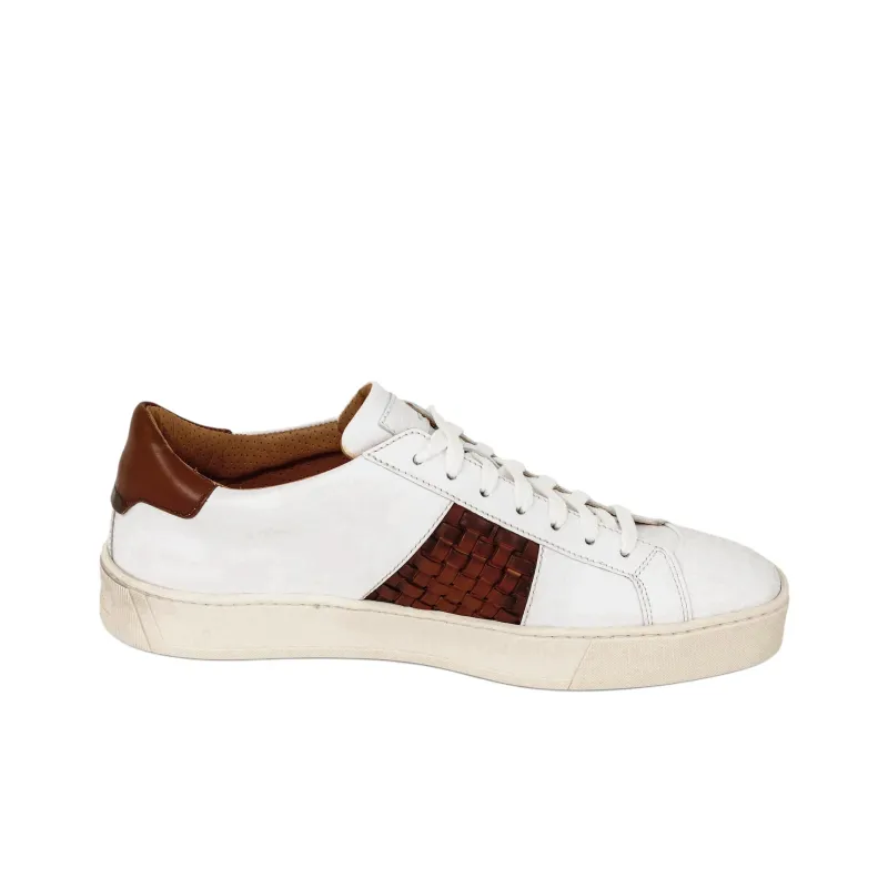 Santoni Luigi Low-Top Skateboard Shoes Men's White-1