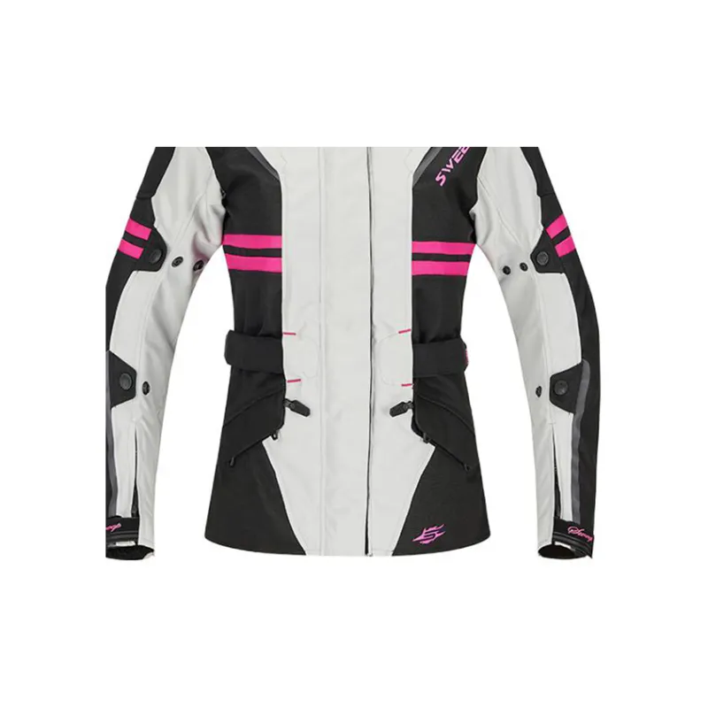 SWEEP Racing Suits / Motorcycle Suits Unisex Janet White Black Pink Top TJJAN-01-3