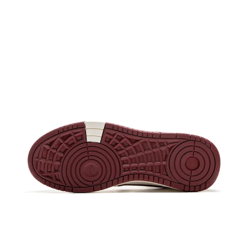 LiNing Tianji SOFT HI Anti Slip Wear Resistant Mid Top Skateboard Shoes Women's White Red-5