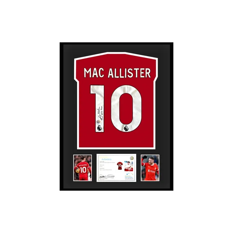 Three For McCarthy, Autographed Signature, Liverpool 2023 24 Season Jersey EM Certificate, Deluxe Framed-2
