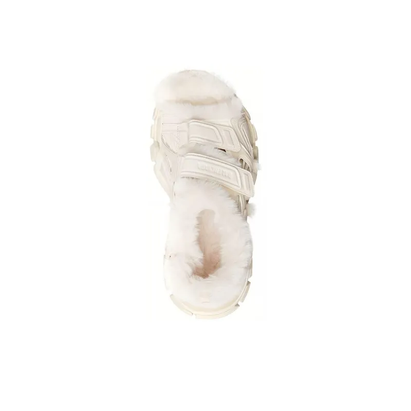 Balenciaga Track Sandal Fake Fur Beige Women's-3