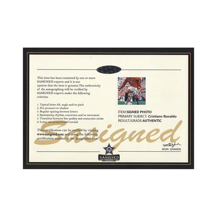 Three For Cristiano Ronaldo Ronaldo Hand-Signed Photo In Frame-3