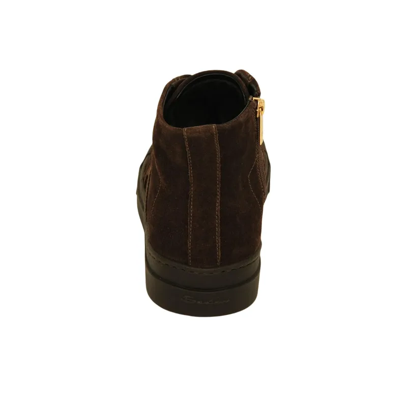 Santoni Juan High-Top Skateboard Shoes Men's Brown-5
