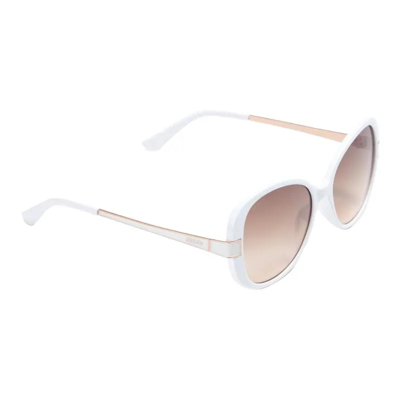 GUESS Resin Irregular Shape Sunglasses Women's White-1