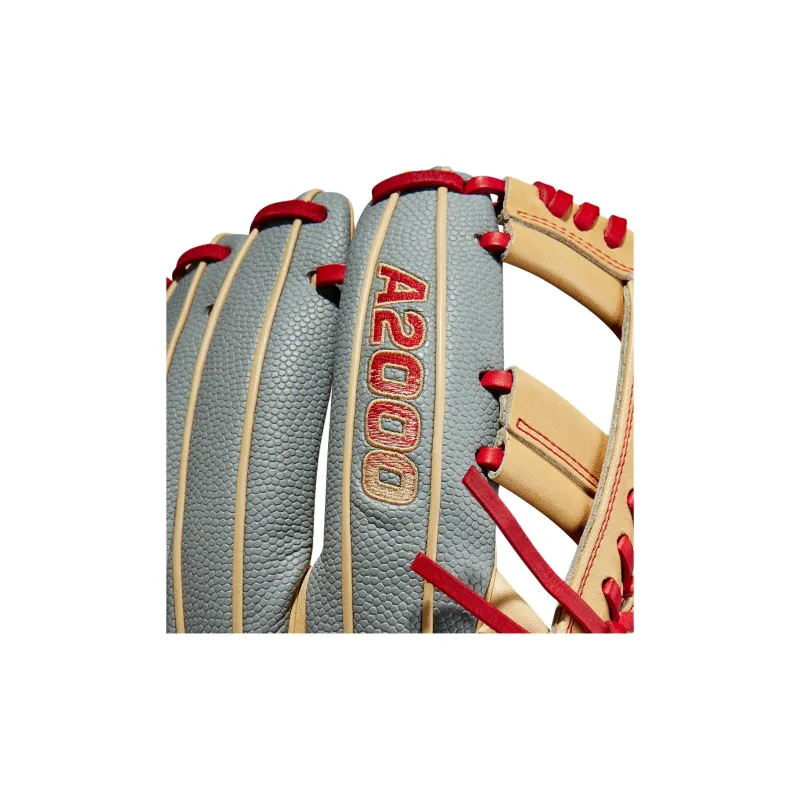 Wilson Baseball Gloves Hitting Gloves Top Grain Cow Leather Unisex Yellow Blue-4