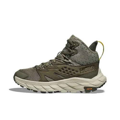 HOKA ONE ONE Anacapa Breeze Anti Slip Wear Resistant High Top Hiking Shoes Men's Gray Green