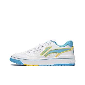 LiNing Anti Slip Wear Resistant Low Top Skateboard Shoes Unisex White Blue