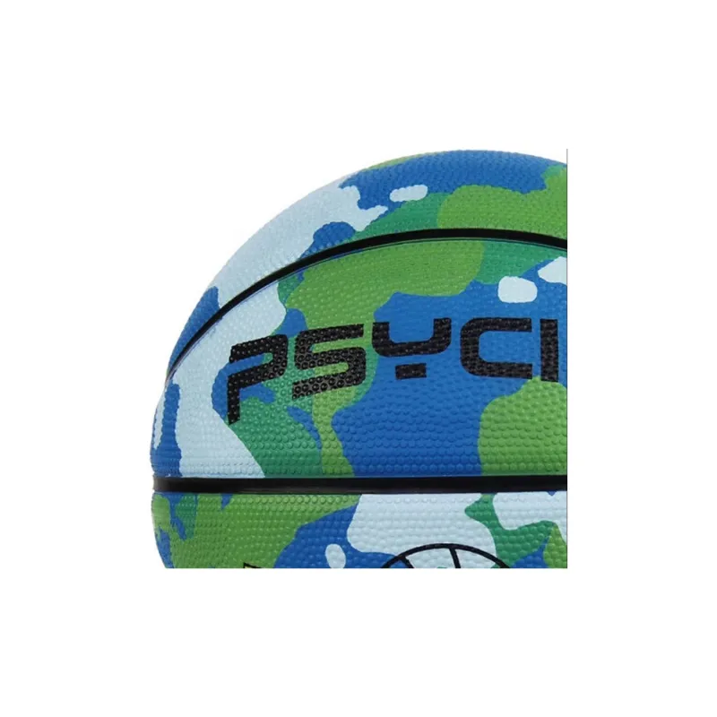 PSYCHE Rubber Basketball Camouflage Blue Size 3 Training Kids'-4