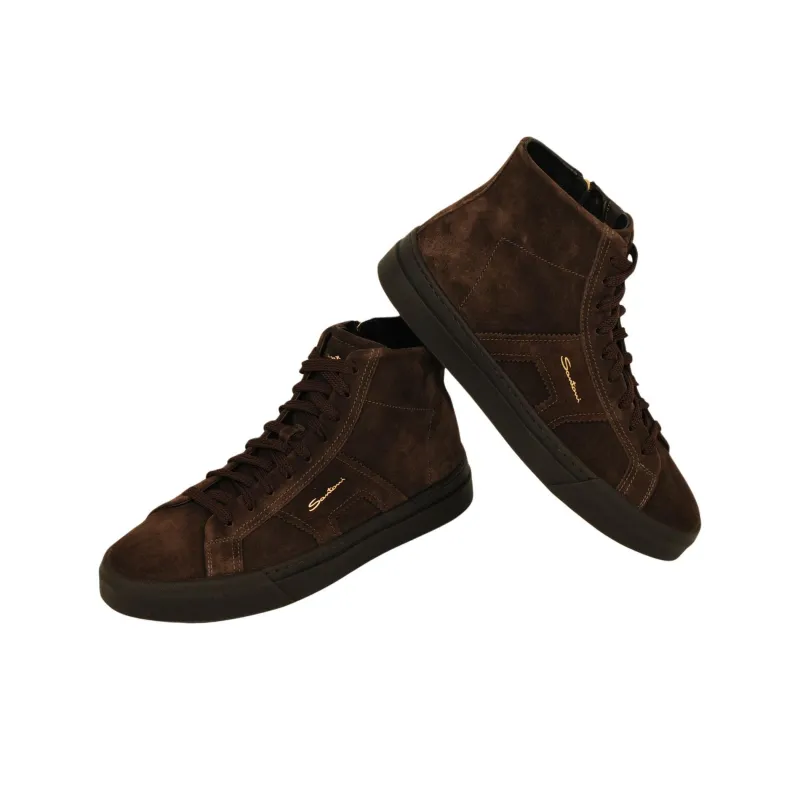Santoni Juan High-Top Skateboard Shoes Men's Brown-4