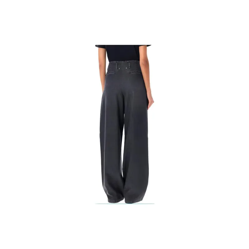 Golden Goose High Waist Pleated Wide Leg Jeans-3