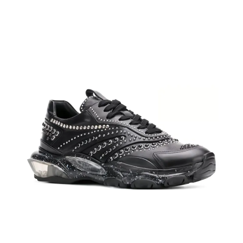 Valentino Bounce Low-Top Sports Casual Shoes Men's Black-3