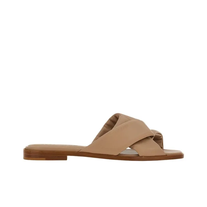FERRAGAMO Knot-detail Leather Slides-1