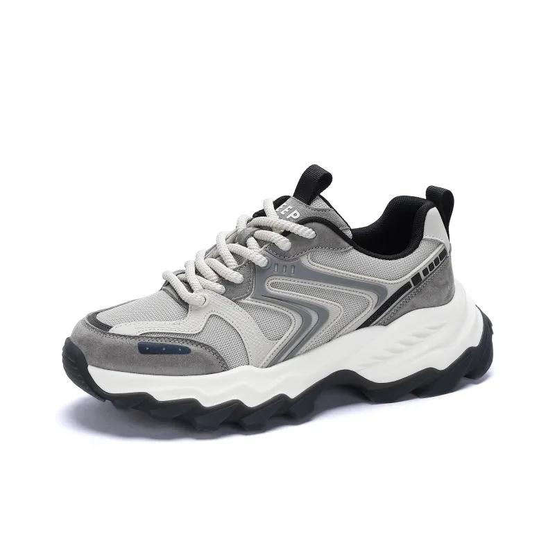 JEEP SPIRIT Slip Resistant Low Top Chunky Sneakers Men's Gray-2