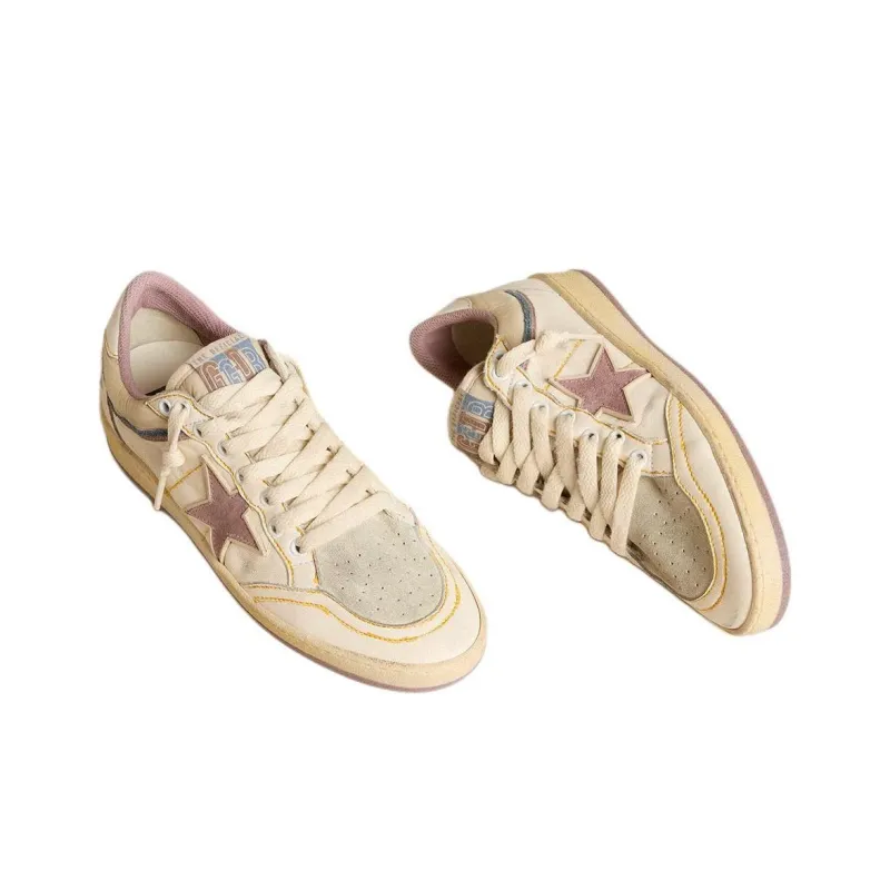 Golden Goose Ball Star Low Top Skateboard Shoes Women's White Pink-2
