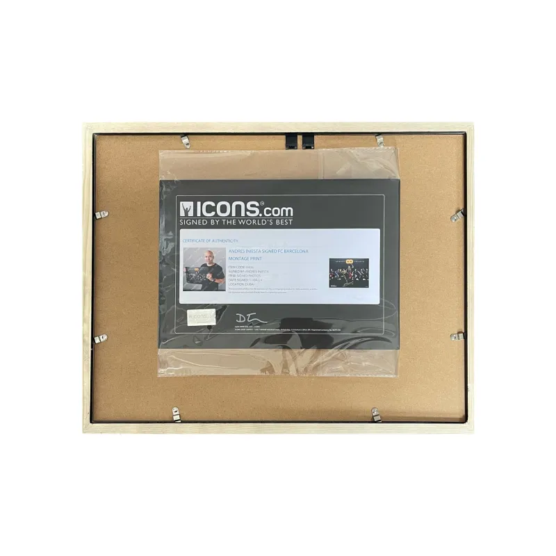 ICONS.com Iniesta Includes Certification Certificate Frame Size: 38.6x48.6cm Barça-1