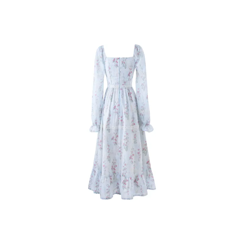 Blovelan Long Sleeved Dresses Women's Aqua Blue-1