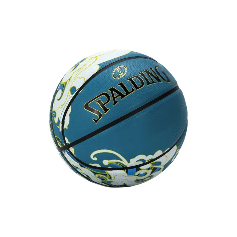 SPALDING Rubber Basketball White Blue Size 7 Training-3