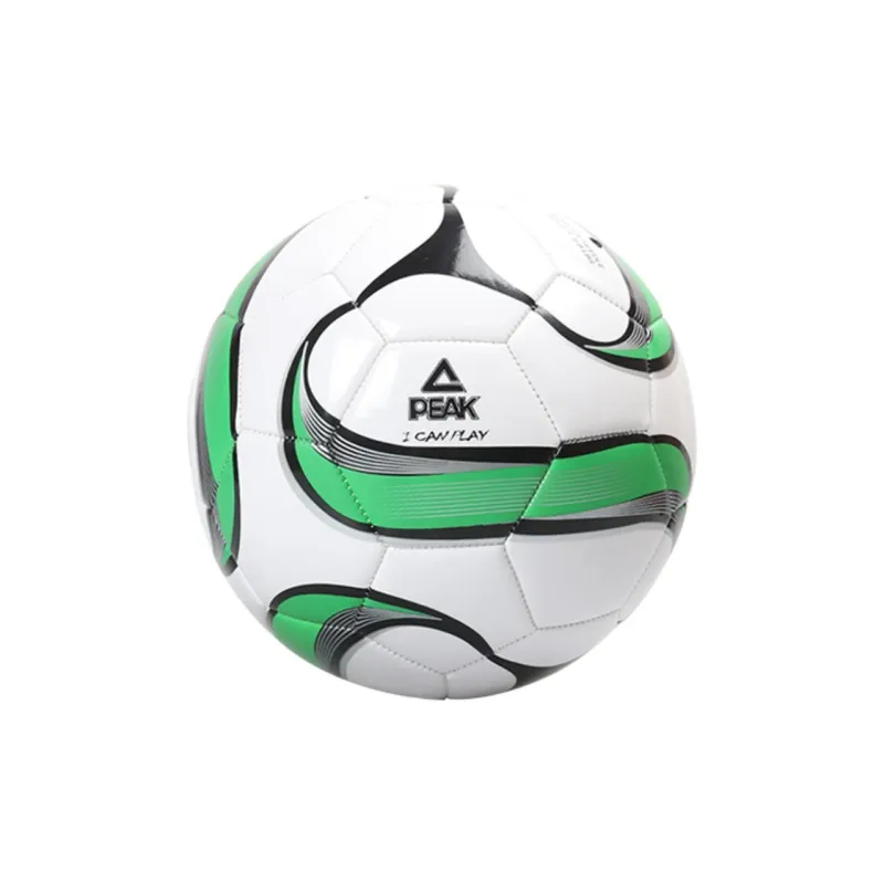 PEAK Size 5 Soccer PVC Machine Stitched Soccer Ball Unisex White Green-2