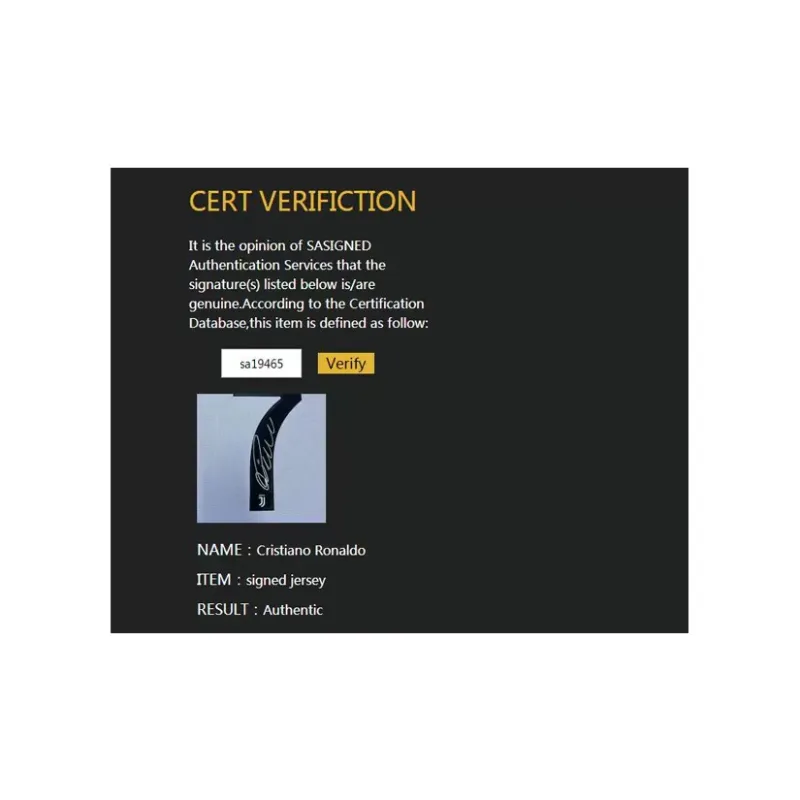 Three For 18-19 Juventus C Ronaldo Ronaldo Hand-Signed Soccer Apparel Jersey With SA Certificate-6