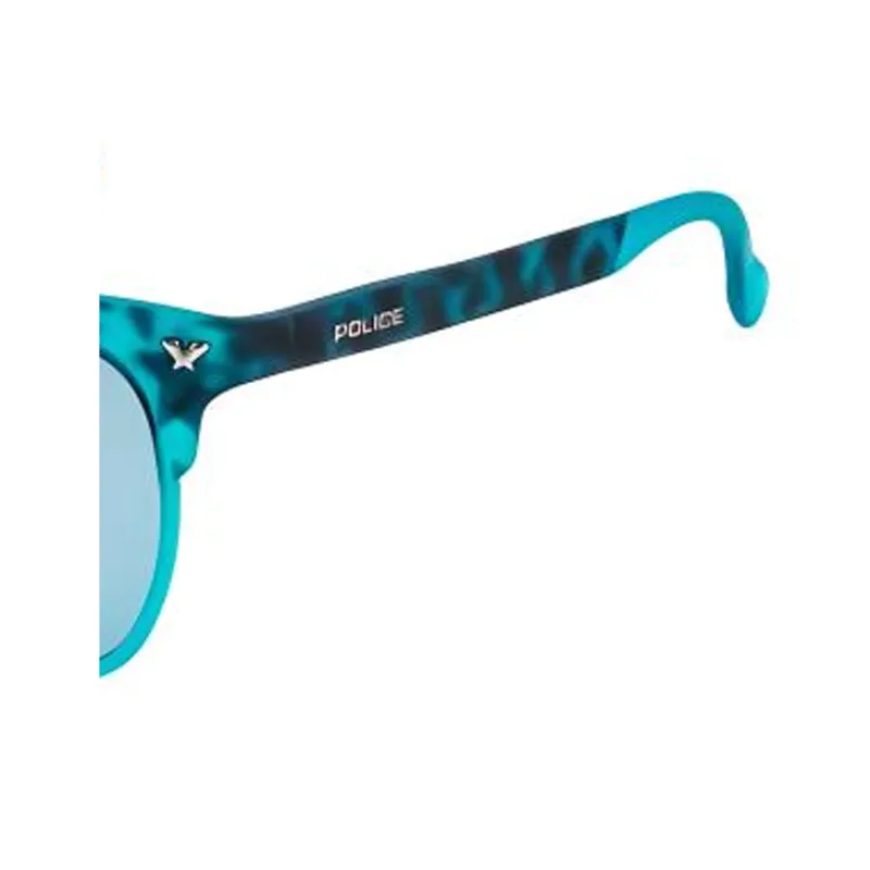 Police Injection Molded Rectangular Sunglasses Men's Blue-2
