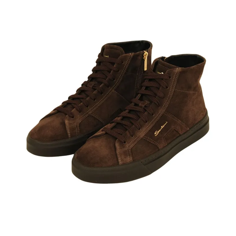 Santoni Juan High-Top Skateboard Shoes Men's Brown-2