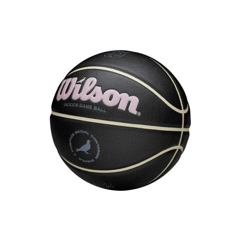 Wilson Synthetic Leather Basketball Black Size 7 Training Unisex-1