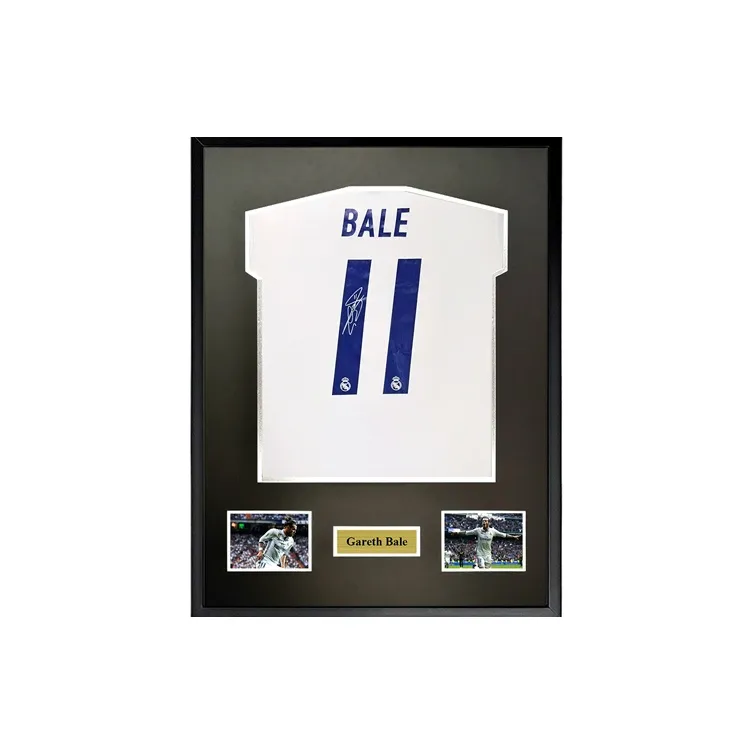 Three For Gareth Bale 16-17 Real Madrid Signed Soccer Apparel Jersey Framed With SA Certificate-1