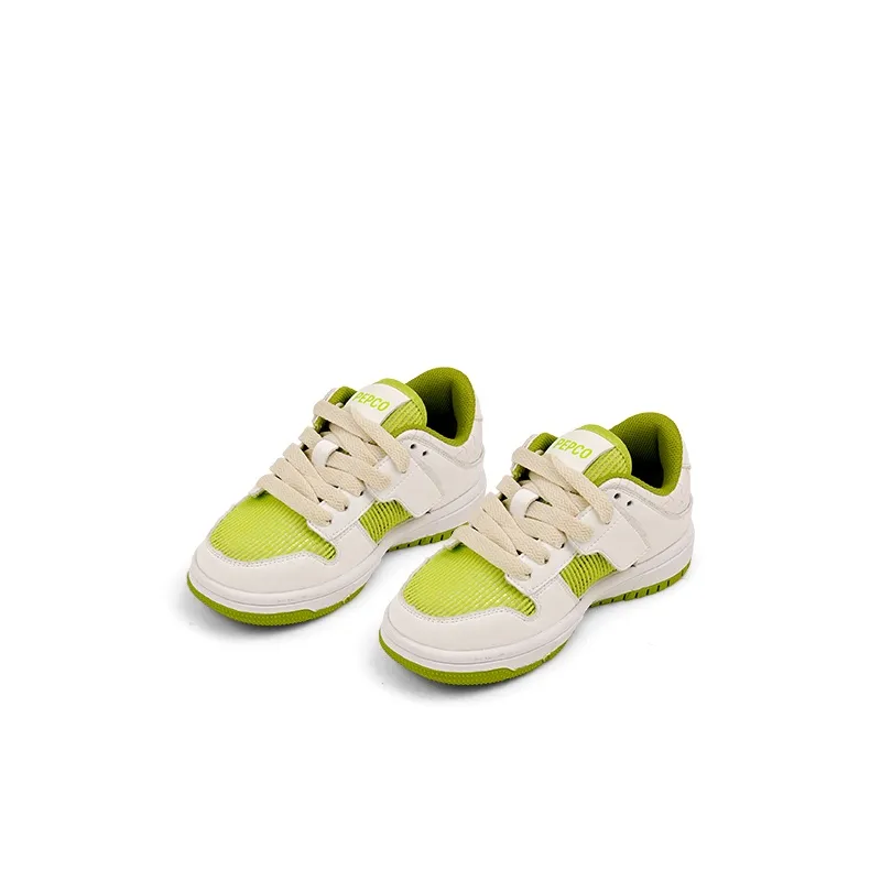 Banner The Piggy Breathable Low Top Kids' Skateboarding Shoes White Green Kids-1