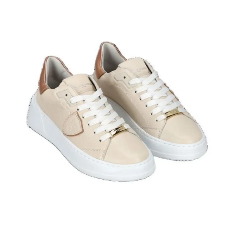 PHILIPPE MODEL Low Top Skateboard Shoes Women's Pink Nude-1