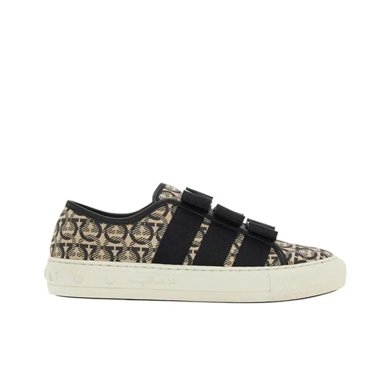 FERRAGAMO Gancini And Vara Bow Low-top Sneakers-1