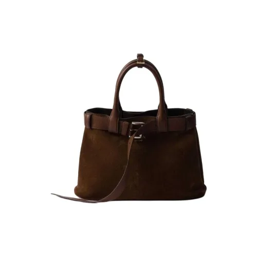 PRADA Leather Shoulder Bag Crossbody Bag Handbag Medium Size Women's Cocoa Brown